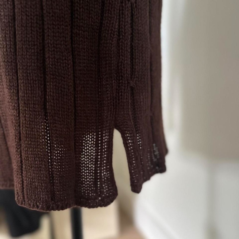 Jennifer Moore Knit Chocolate Brown Long Sleeve Dress - Picture 3 of 6